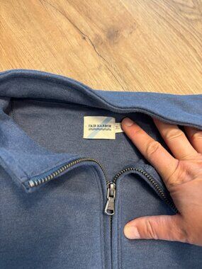 Fair Harbor Quarter-Zip Pullover Navy Blue Size XL